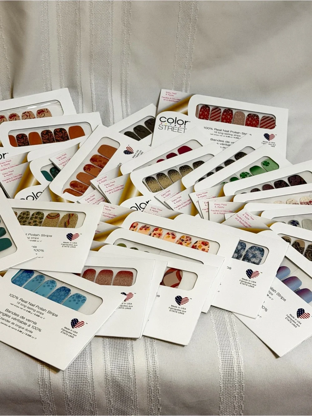 LOT OF 84 Packages Color Street Nail Strips Clear Nail Art Overlay Manicure Spa